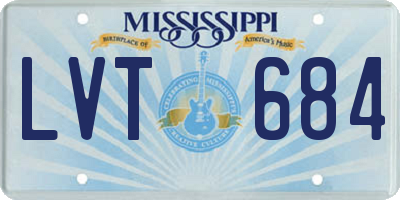 MS license plate LVT684