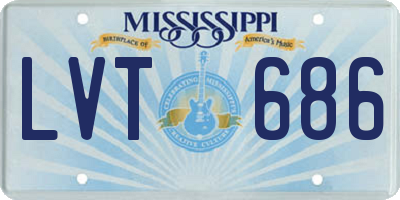 MS license plate LVT686