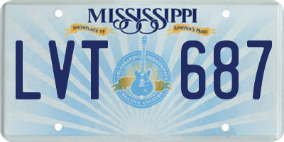 MS license plate LVT687