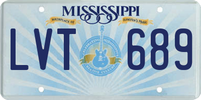 MS license plate LVT689