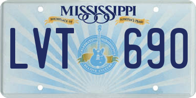 MS license plate LVT690