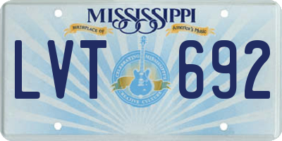 MS license plate LVT692