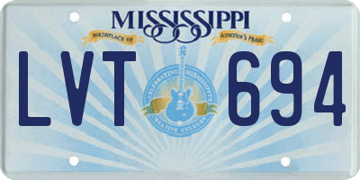 MS license plate LVT694