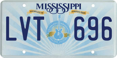 MS license plate LVT696