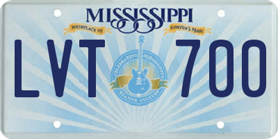 MS license plate LVT700