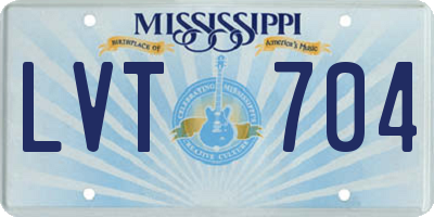 MS license plate LVT704