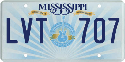 MS license plate LVT707