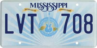 MS license plate LVT708