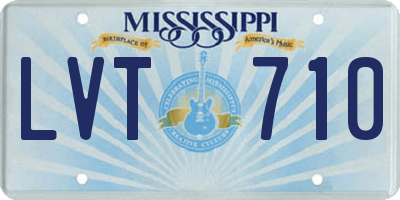MS license plate LVT710