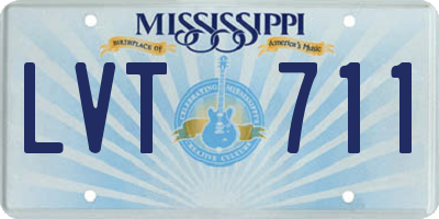 MS license plate LVT711