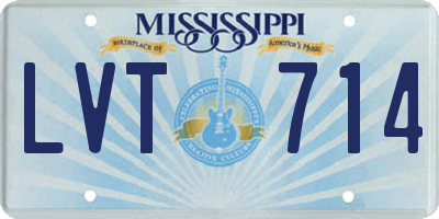 MS license plate LVT714