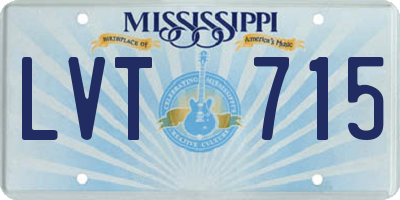 MS license plate LVT715