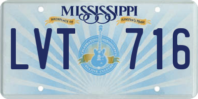 MS license plate LVT716