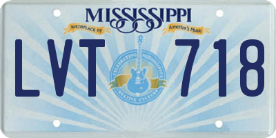 MS license plate LVT718