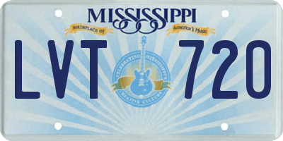 MS license plate LVT720