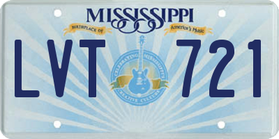 MS license plate LVT721