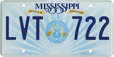 MS license plate LVT722