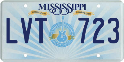 MS license plate LVT723
