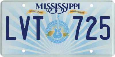 MS license plate LVT725