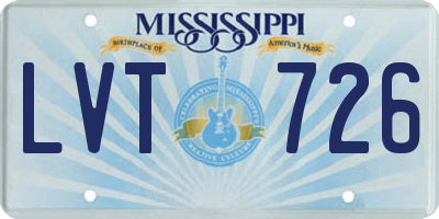 MS license plate LVT726