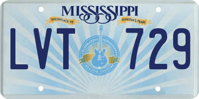 MS license plate LVT729