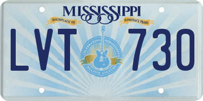 MS license plate LVT730