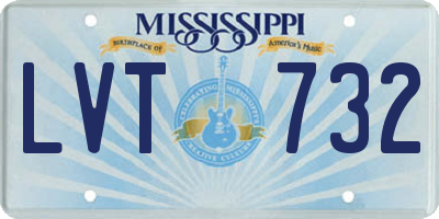 MS license plate LVT732