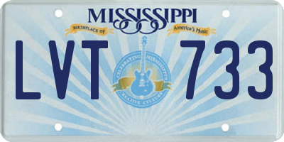 MS license plate LVT733