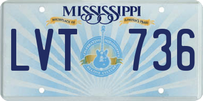 MS license plate LVT736
