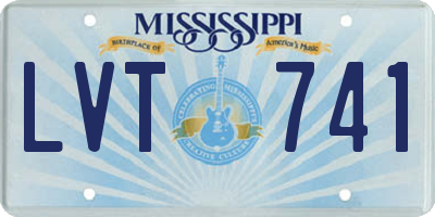 MS license plate LVT741