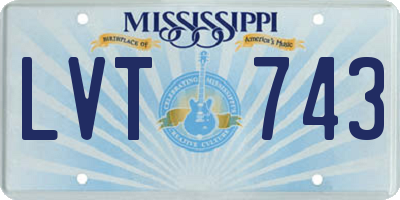 MS license plate LVT743