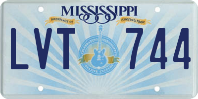 MS license plate LVT744