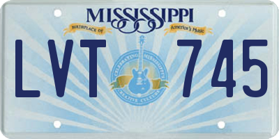 MS license plate LVT745