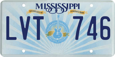 MS license plate LVT746