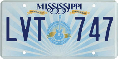 MS license plate LVT747