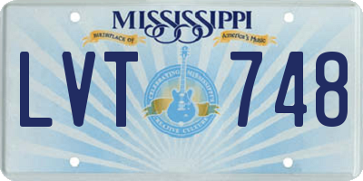 MS license plate LVT748