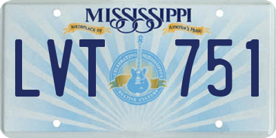 MS license plate LVT751
