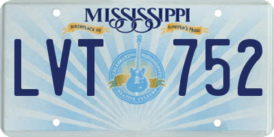 MS license plate LVT752