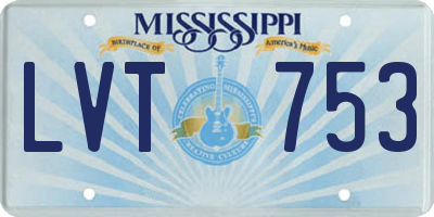 MS license plate LVT753