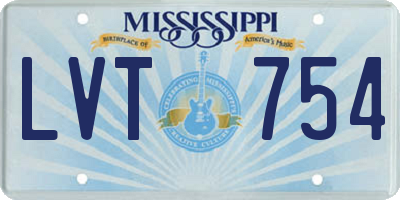 MS license plate LVT754