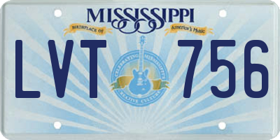 MS license plate LVT756