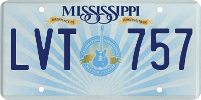 MS license plate LVT757