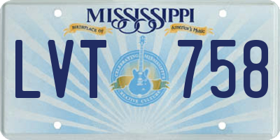 MS license plate LVT758