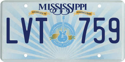 MS license plate LVT759