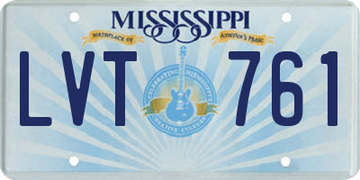MS license plate LVT761