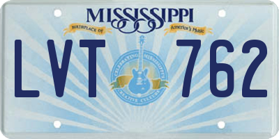 MS license plate LVT762