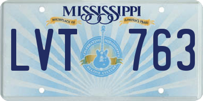 MS license plate LVT763
