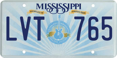 MS license plate LVT765