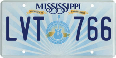 MS license plate LVT766