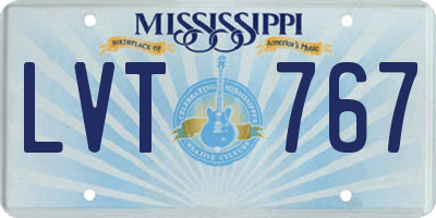 MS license plate LVT767